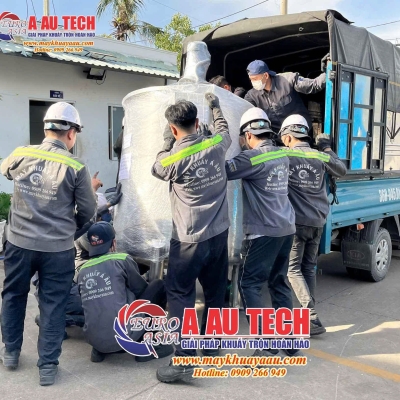 Toàn cảnh quá trình bốc xếp và giao bồn khuấy 500 lít tại nhà máy Á Âu - LH 0909 266 949 Á ÂU