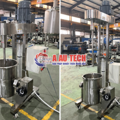 Gia công máy khuấy bột kèm bồn xoay đổ liệu theo yêu cầu