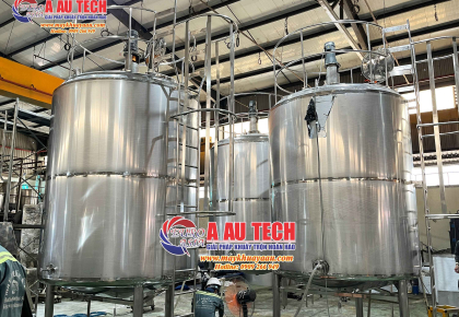 Hoàn thiện bồn khuấy giữ nhiệt nước trái cây 8000 lít theo yêu cầu