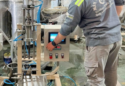 Máy chiết rót sơn 1 vòi – Giải pháp tối ưu cho dây chuyền sản xuất sơn hiện đại