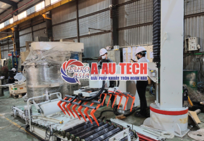 Quy trình vận hành robot gắp xếp bao lên pallet tự động