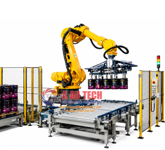 Robot gắp xếp thùng lên pallet tự động