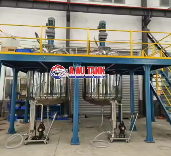Bồn Khuấy Phân Bón Có Sàn Thao Tác