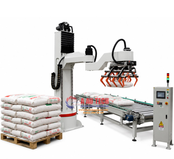 Máy gắp xếp bao lên pallet tự động
