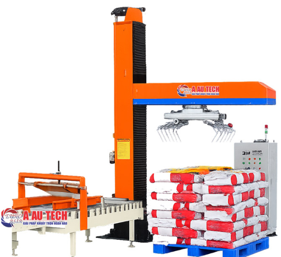 Hệ thống robot gắp xếp bao pallet