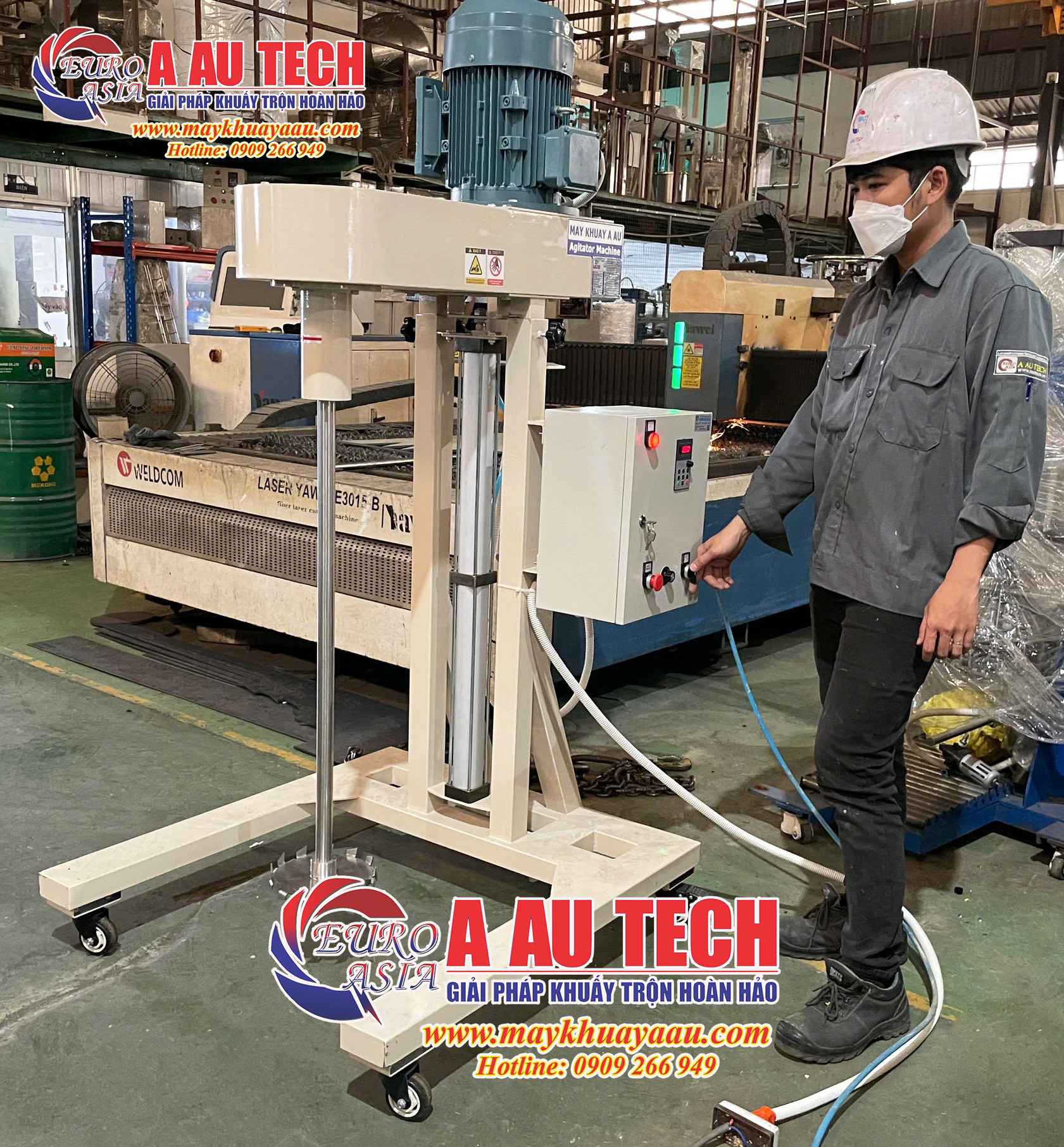 Máy khuấy 200 lít nâng khí 