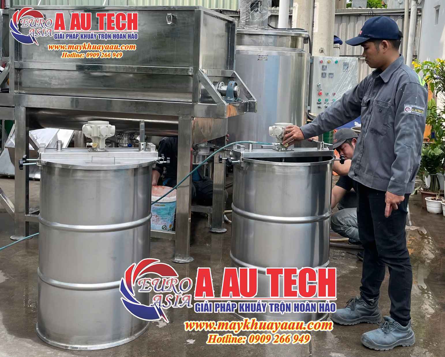 Máy khuấy sơn thùng phuy 200 lít