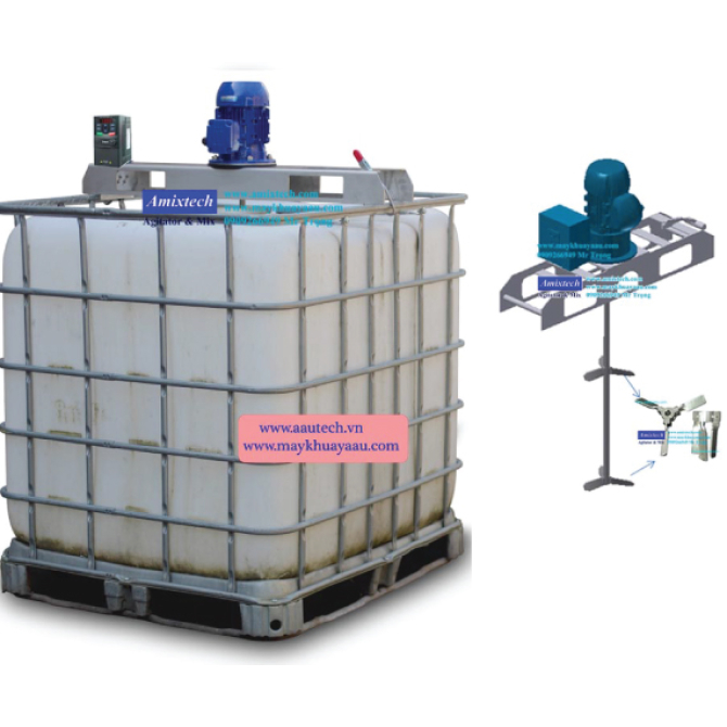 máy khuấy gá thùng ibc 1000 lít