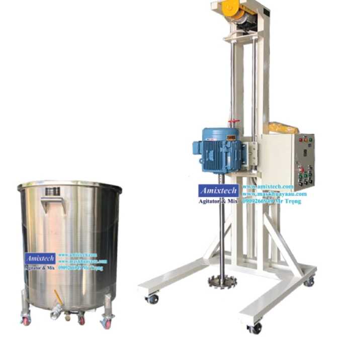 máy khuấy phân bón nâng hạ bằng tời điện