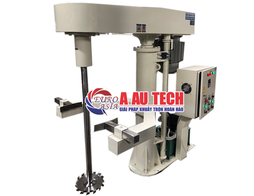 máy khuấy có tay kẹp thùng