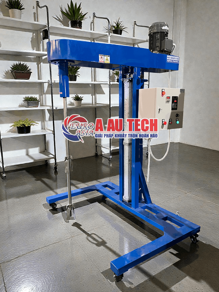 máy khuấy thùng ibc nâng hạ bằng khí nén