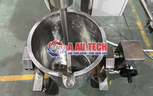 Máy khuấy khung inox bồn xoay đổ liệu