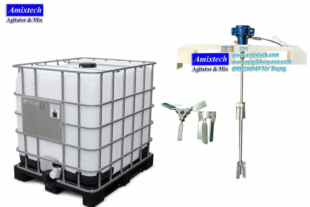 Máy khuấy khí nén thùng IBC 1000 lít