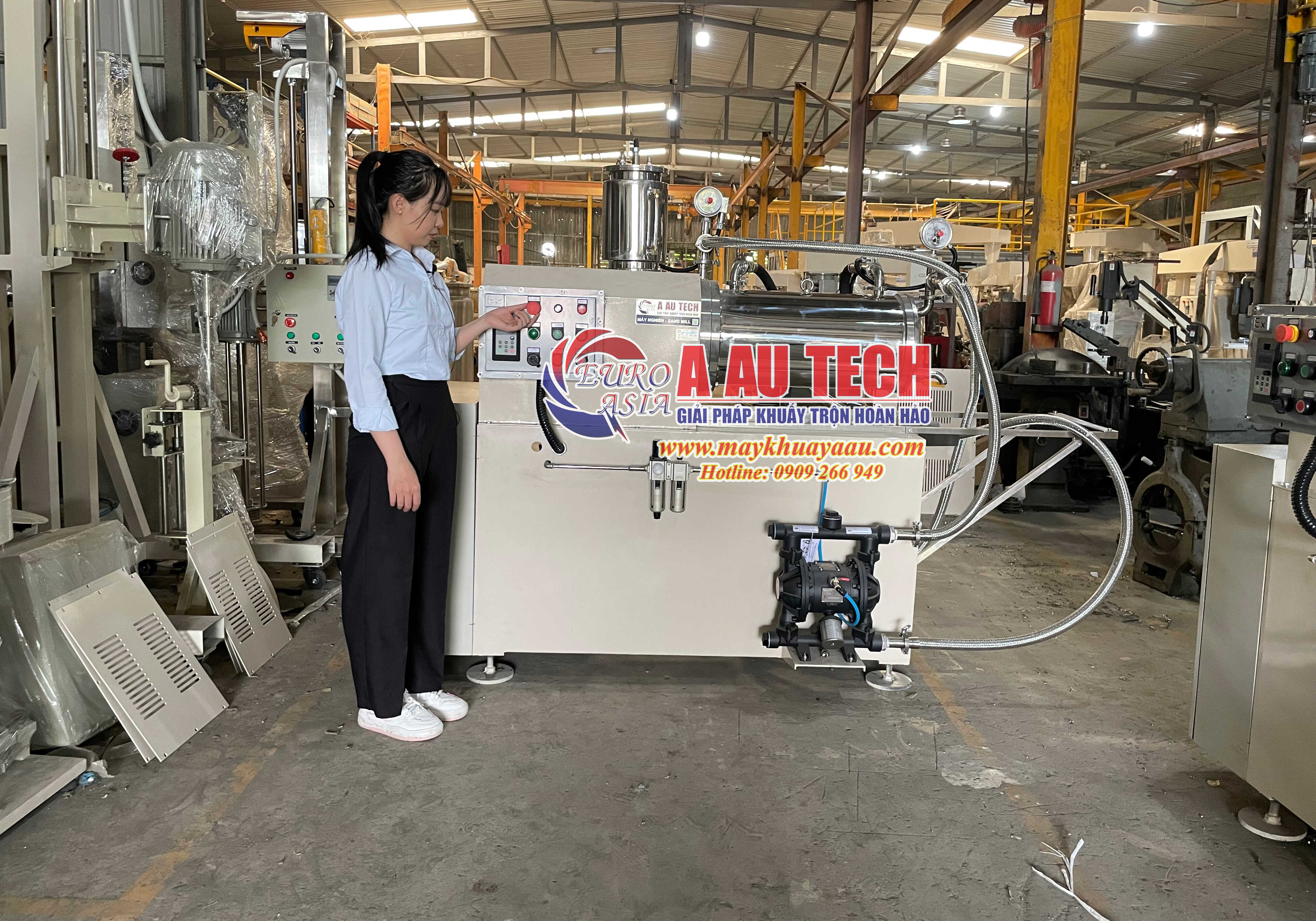 máy nghiền sơn nằm ngang