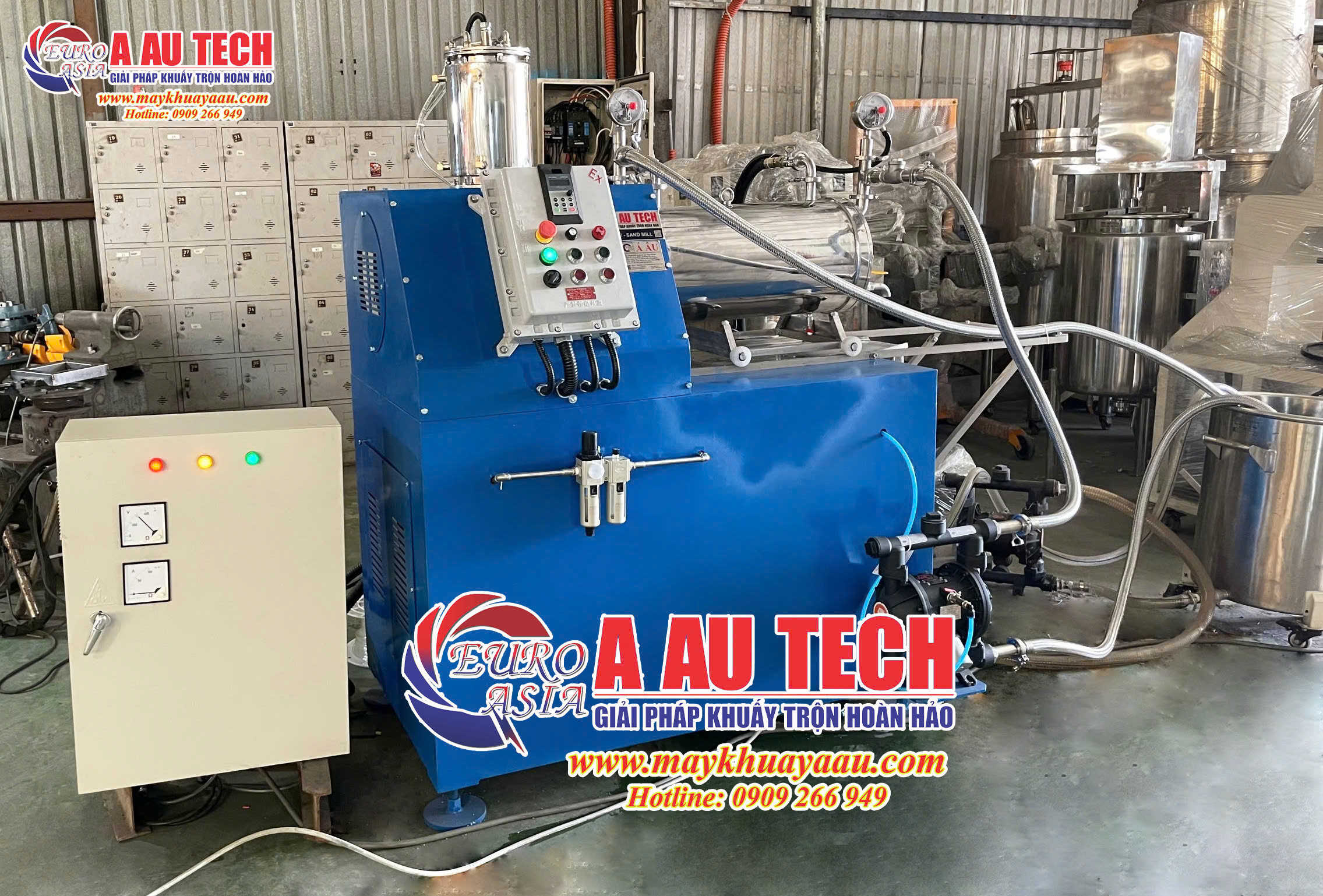 Máy nghiền thuốc thú y nằm ngang 