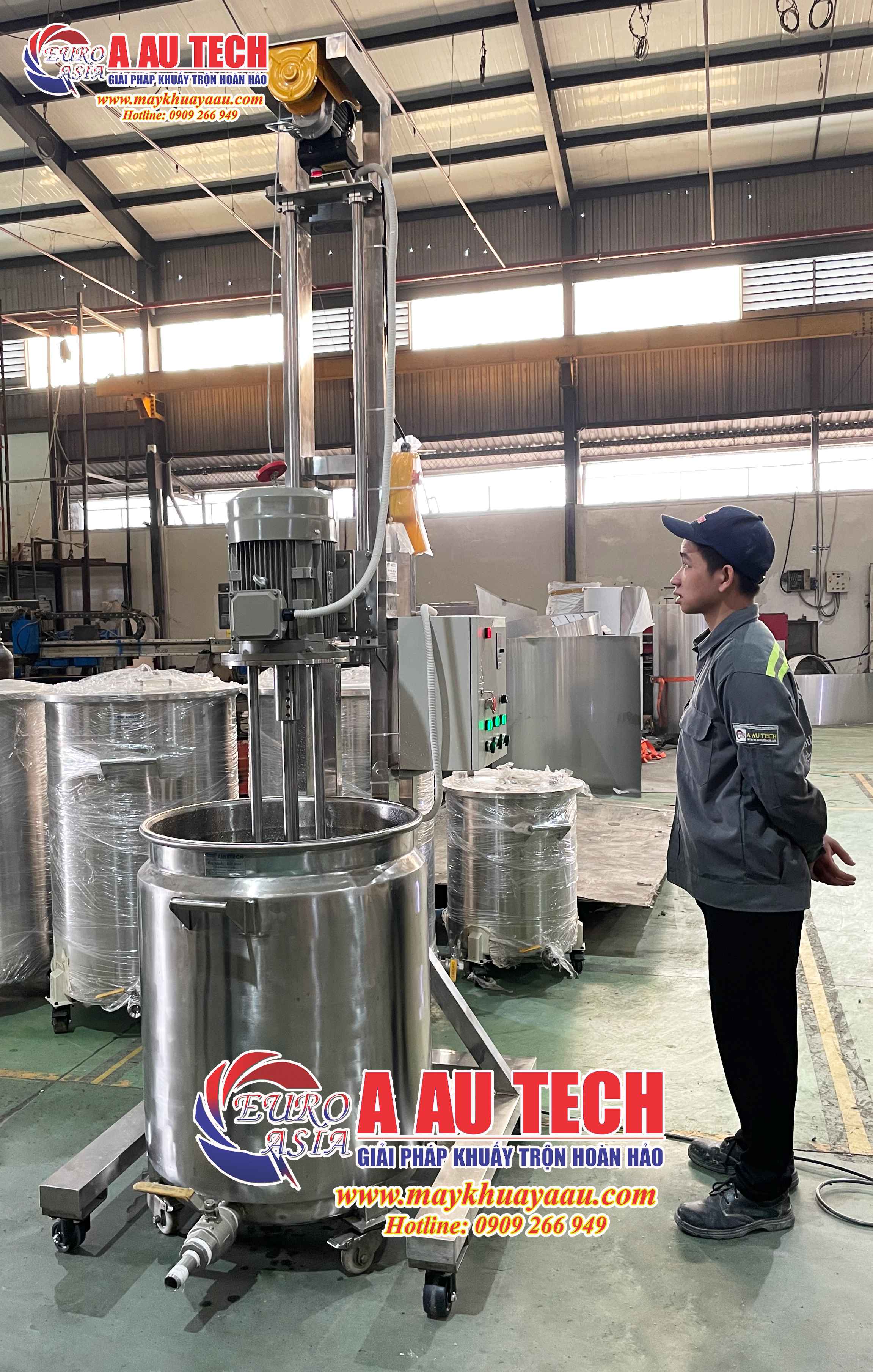 Máy nhũ hóa 100 lít khung inox