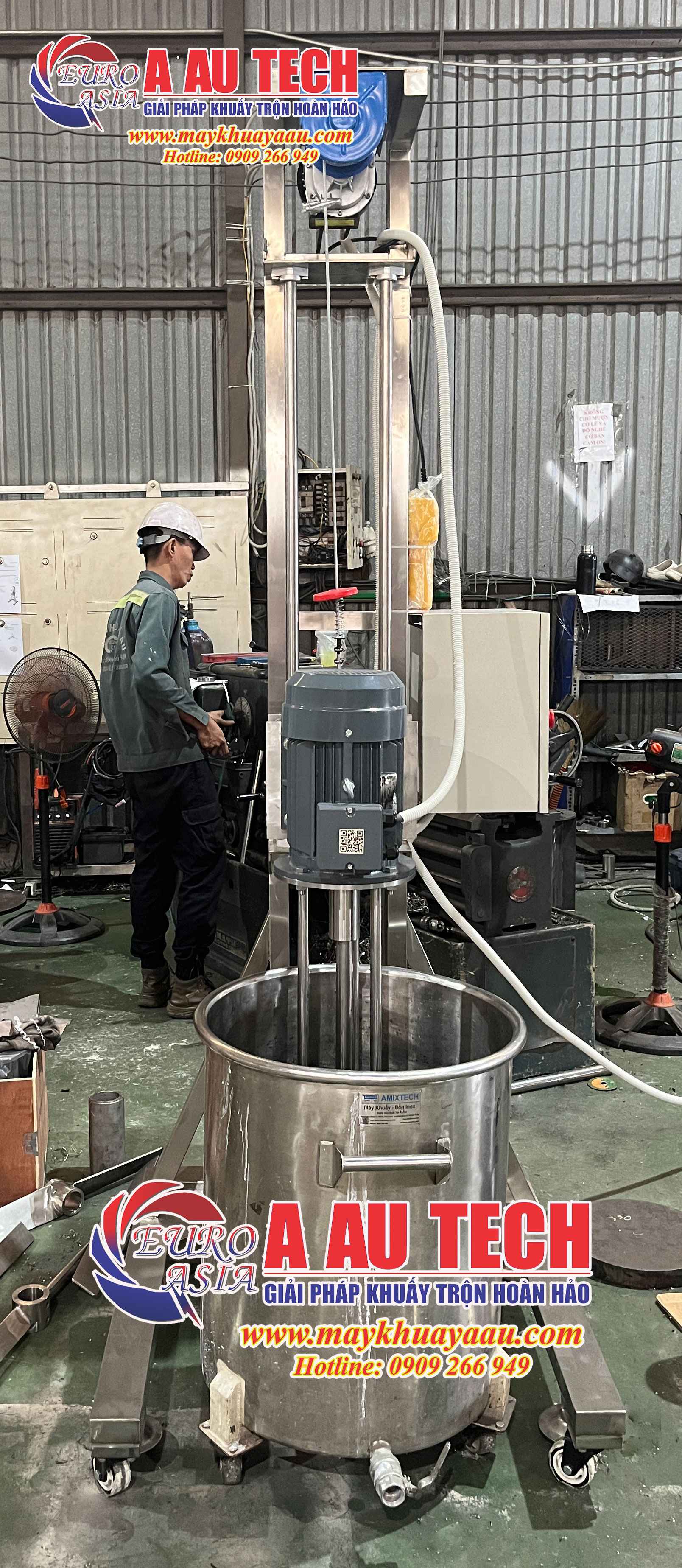 Máy nhũ hóa 100 lít khung inox