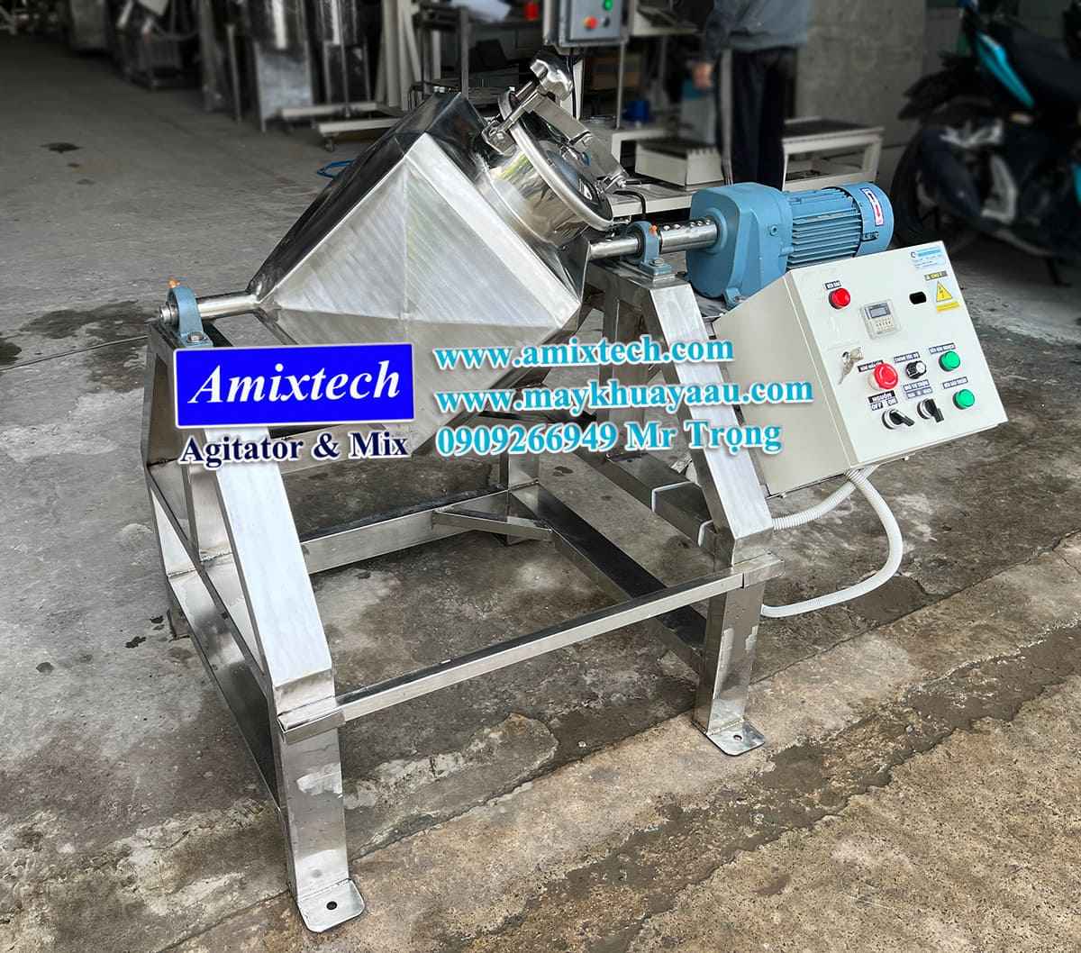 Máy trộn bột 10kg lập phương