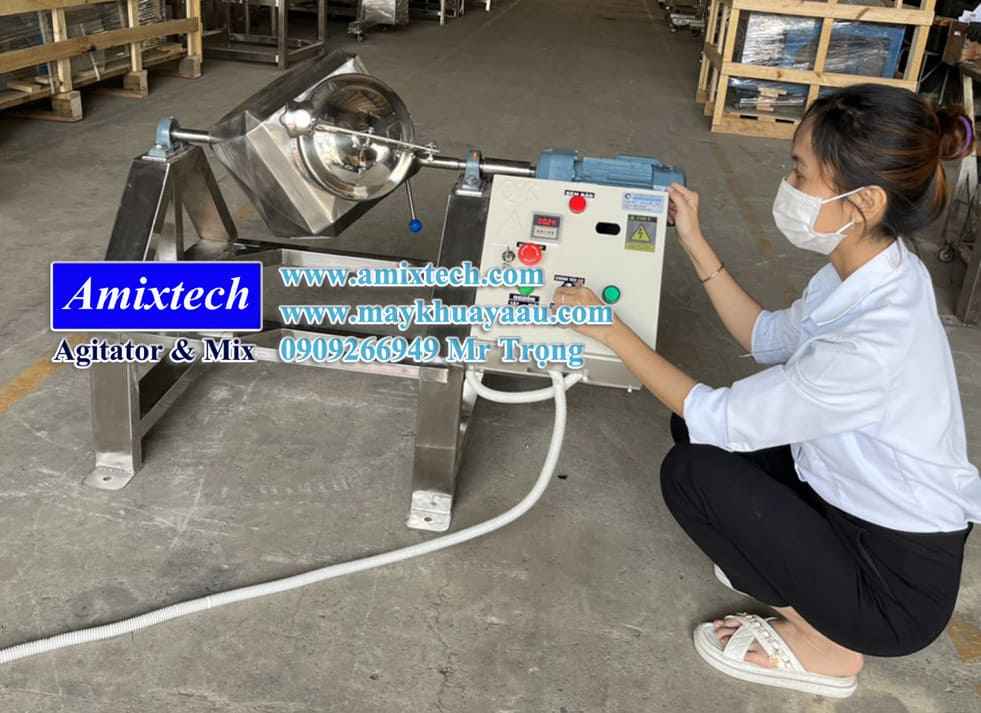 Máy trộn bột 10kg lập phương