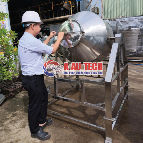 Máy trộn bột khô dạng trống 
