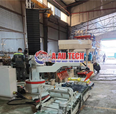 Robot gắp xếp bao lên pallet tự động