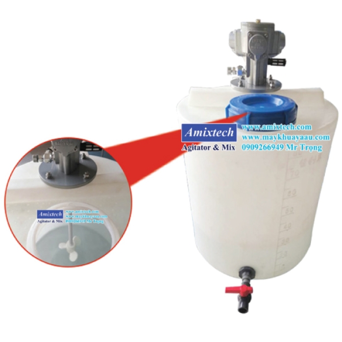 Máy Khuấy Axit Cánh Phủ Teflon Khí Nén