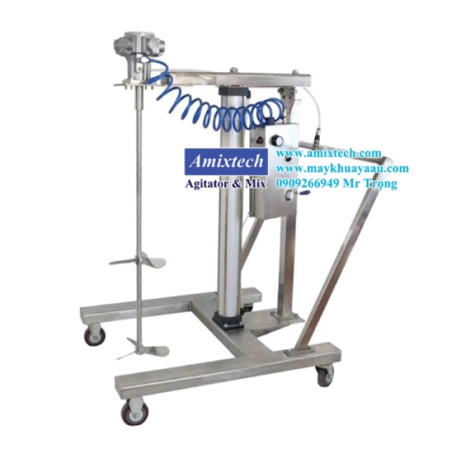 Máy Khuấy Khí Nén 200L Khung Inox